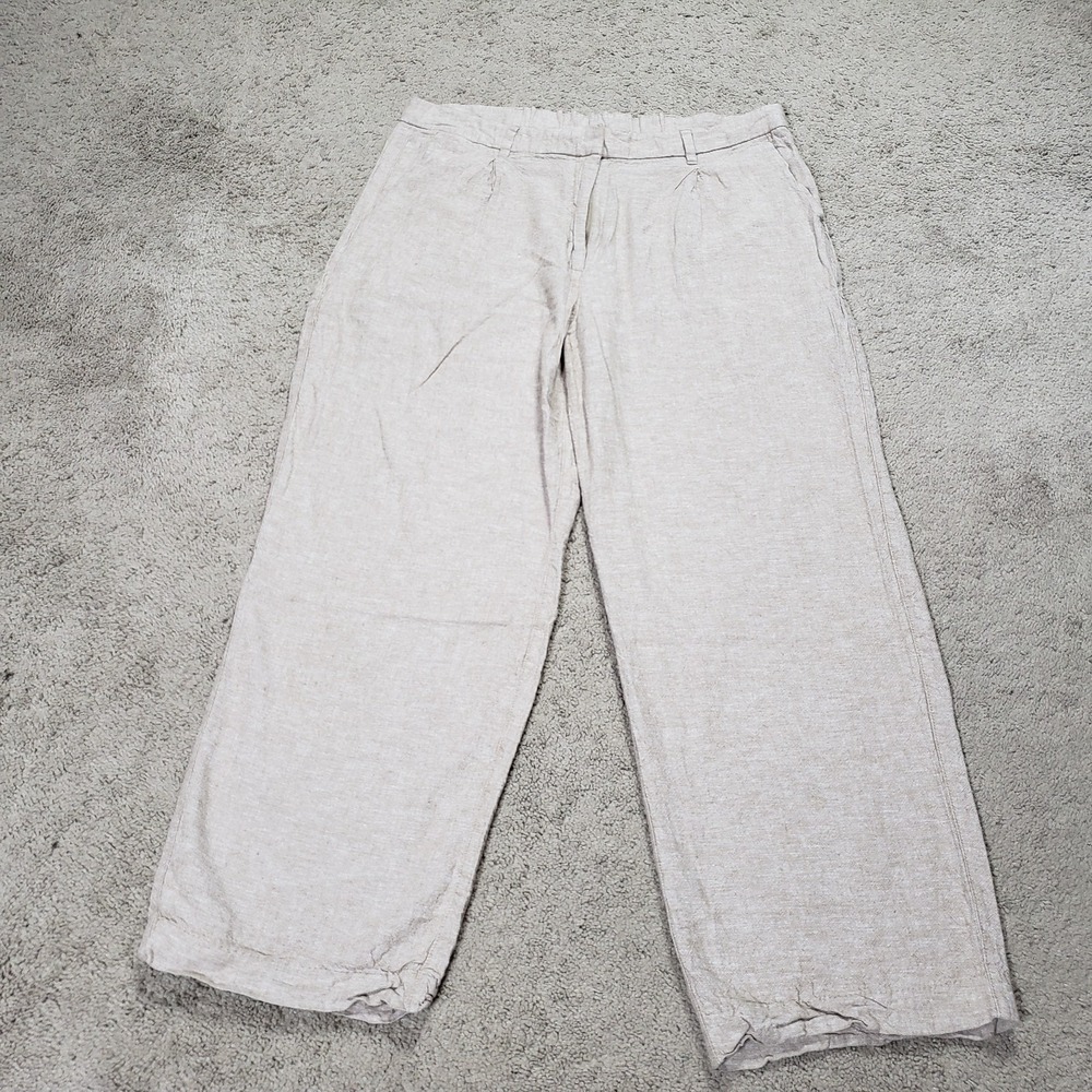 Old Navy Linen Blend Pants Womens XL Beige Extra High Rise Wide Leg Taylor